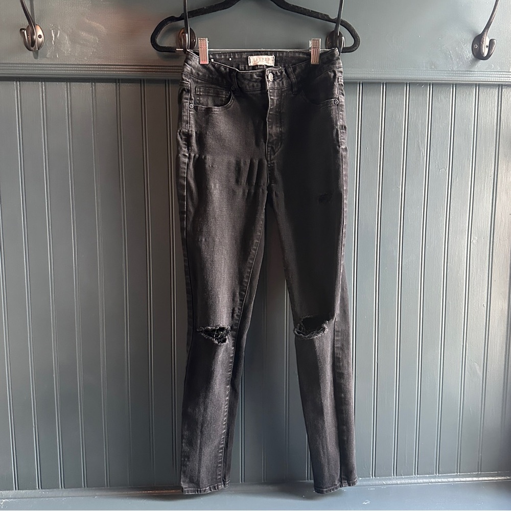 Harper Black Distressed Skinny Jeans